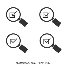 Magnifying Glass Icon With Check Mark Symbol