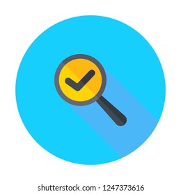 Magnifying glass icon, check icon vector sign