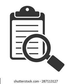 magnifying glass icon with checklist - business concept