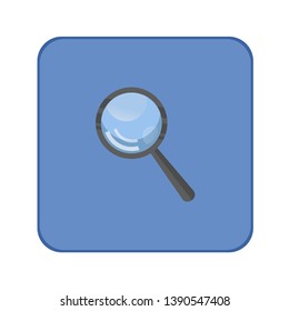 Magnifying glass icon colored flat style