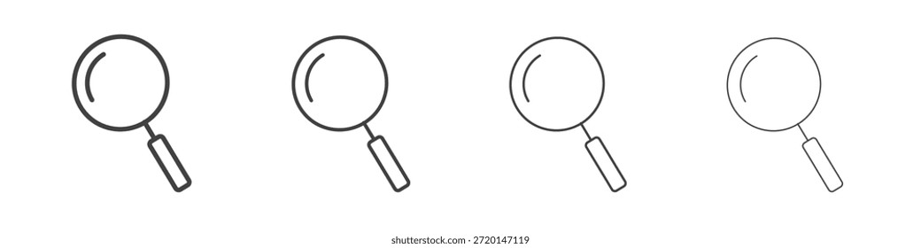 Concepto de icono de lupa Pictograma lineal. Ilustración de elemento simple.