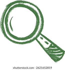 Magnifying Glass Icon Crayon Chalk Drawing Vector