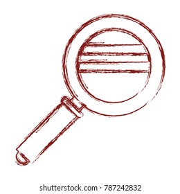 magnifying glass icon in dark red blurred silhouette