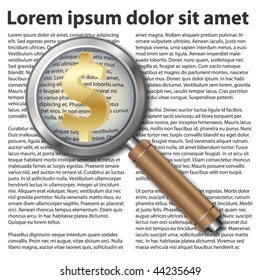 Magnifying glass icon with dollar symbol on text background