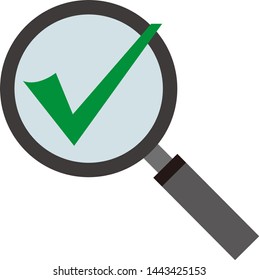 
Magnifying glass icon drawn in vector.
Check mark icon.