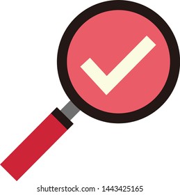 
Magnifying glass icon drawn in vector.
Check mark icon.