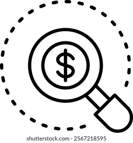 Magnifying Glass Icon Element For Design