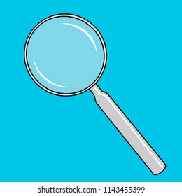 Magnifying glass icon, flat design with long shadow, vector eps10 illustration