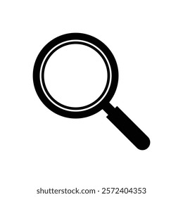 Magnifying glass icon in flat design. Discovery, research, search, analysis concept.