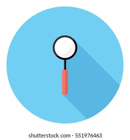 Magnifying glass icon . Flat design style modern vector illustration. Isolated on stylish color background. Flat long shadow icon. Elements in flat design.