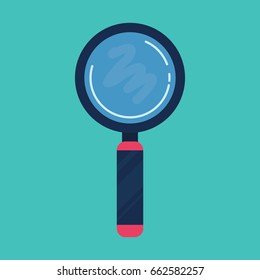 magnifying glass icon, flat design,vector