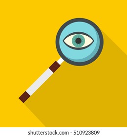 Magnifying Glass Icon. Flat Illustration Of Magnifying Glass Vector Icon For Web