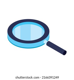 magnifying glass icon flat isometric