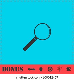 Magnifying glass icon flat. Simple vector symbol and bonus icon