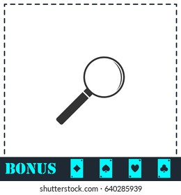 Magnifying glass icon flat. Simple vector symbol and bonus icon