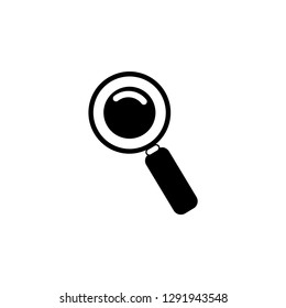 Magnifying Glass Icon In Flat Style Vector For App, UI, Websites. Black Icon Vector Illustration.