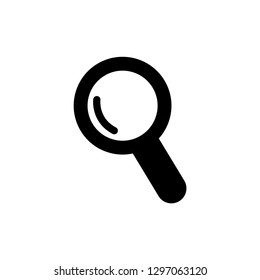 Magnifying Glass Icon In Flat Style Vector For App, UI, Websites. Black Icon Vector Illustration.