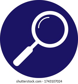 The magnifying glass icon flat style eps 10 for web design