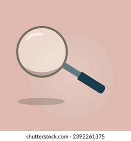 magnifying glass icon flat style for search, focus, zoom, business illustration  vector white background