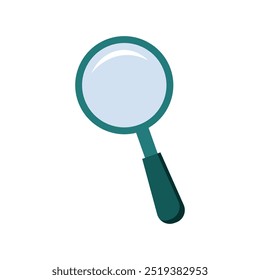 Magnifying glass icon in flat style for design of posts, brochures, posters, advertisements, icons