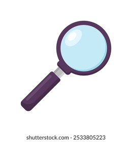 Magnifying glass icon in flat style. Loupe vector illustration on isolated background. Searching sign business concept.