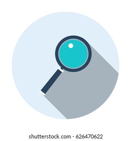 Magnifying glass icon in flat style. Vector illustration for web design