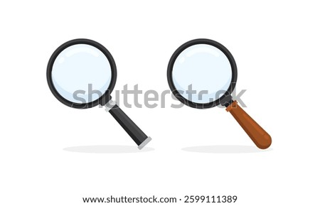 Magnifying glass icon in flat style. Loupe vector illustration on isolated background. Searching sign business concept.
