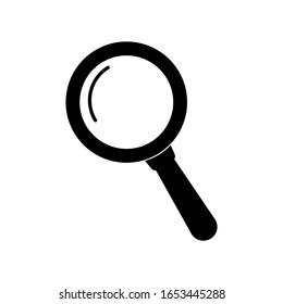 Magnifying glass icon. Flat vector illustration in black