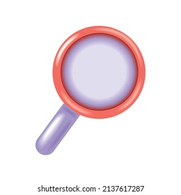 vector plano de icono de cristal de aumento