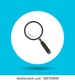 Magnifying glass icon. Flat vector illustration in black on white background.