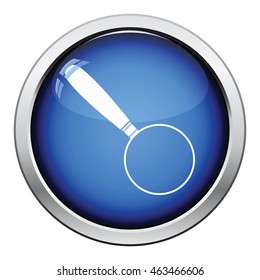 Magnifying glass icon. Glossy button design. Vector illustration.