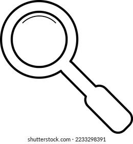 magnifying glass icon, glyph style on white background