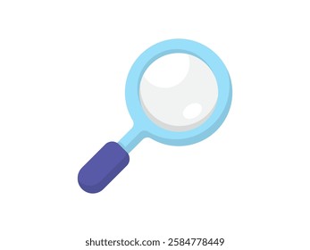 Magnifying glass icon illustration design or search symbol, convex lens that serves to enlarge objects, symbol of exploitation and analysis, realistic vector isolated on white background