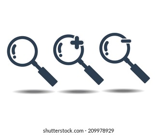 Magnifying Glass icon Isolate on White Background
