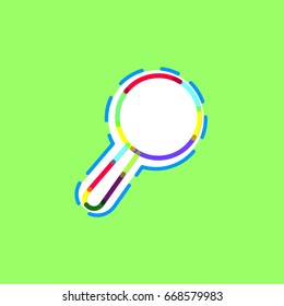 Magnifying glass icon, isolated abstract loupe, logo design template, vector illustration