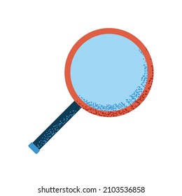 icono de lupa de vidrio aislado plano