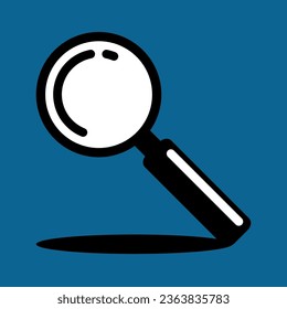 Magnifying glass icon isolated on blue background