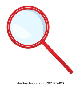 Magnifying glass icon isolated. Vector illustration in flat design on white background.