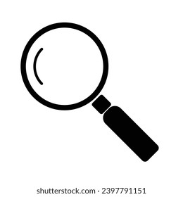 Icono de vidrio de aumento vectorial aislado 