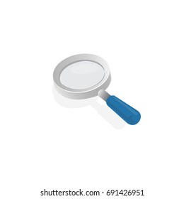 Magnifying glass icon isolated vector illustration on white transparent background