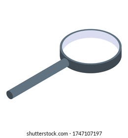 Magnifying glass icon. Isometric of magnifying glass vector icon for web design isolated on white background