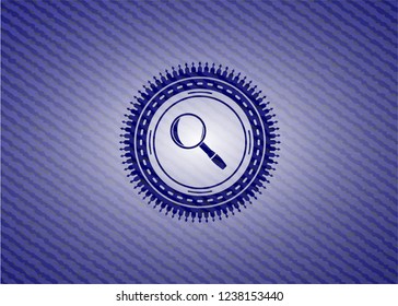 magnifying glass icon with jean texture