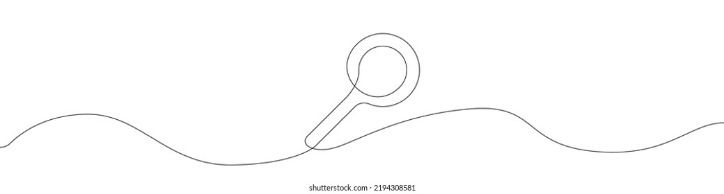 Magnifying glass icon line continuous drawing vector. One line magnifying glass icon vector background. magnifying glass. Continuous outline of a magnifying glass icon.