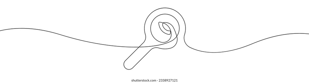 Magnifying glass icon line continuous drawing vector. One line Research with a lens icon vector background. Search glass icon. Continuous outline of a Magnifying glass icon.