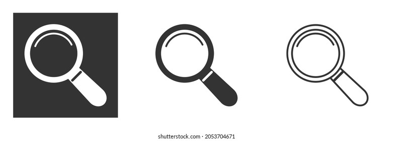 Magnifying glass icon. Line, glyph and filled outline colorful version, Search, find magnifier outline and filled vector sign. Symbol, logo illustration. Different style icons set. Vector graphics