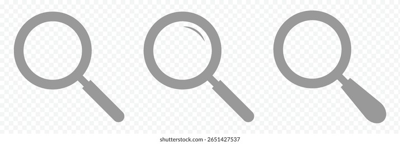 Magnifying glass icon in line style. magnifier or loupe sign. Loupe icons set. Magnifying glass icon, magnifier icon eps 10
