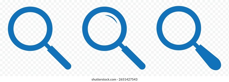 Magnifying glass icon in line style. magnifier or loupe sign. Loupe icons set. Magnifying glass icon, magnifier icon eps 10