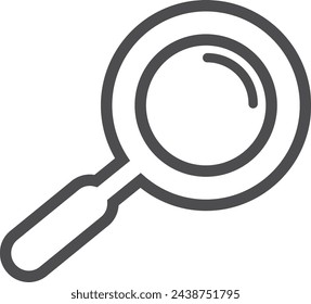Magnifying glass icon. Linear search symbol. Detective tool