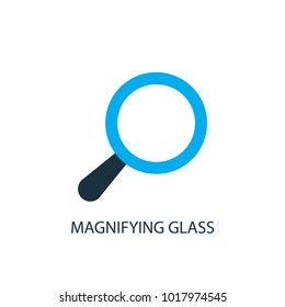 Magnifying glass icon. Logo element illustration. Magnifying glass symbol design from 2 colored collection. Simple Magnifying glass concept. Can be used in web and mobile.