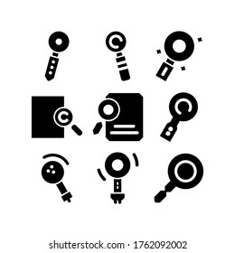 Lupe-Glas-Symbol oder Logo einzeln auf Zeichen, Vektorgrafik - Sammlung hochwertiger, schwarzer Vektorsymbole
